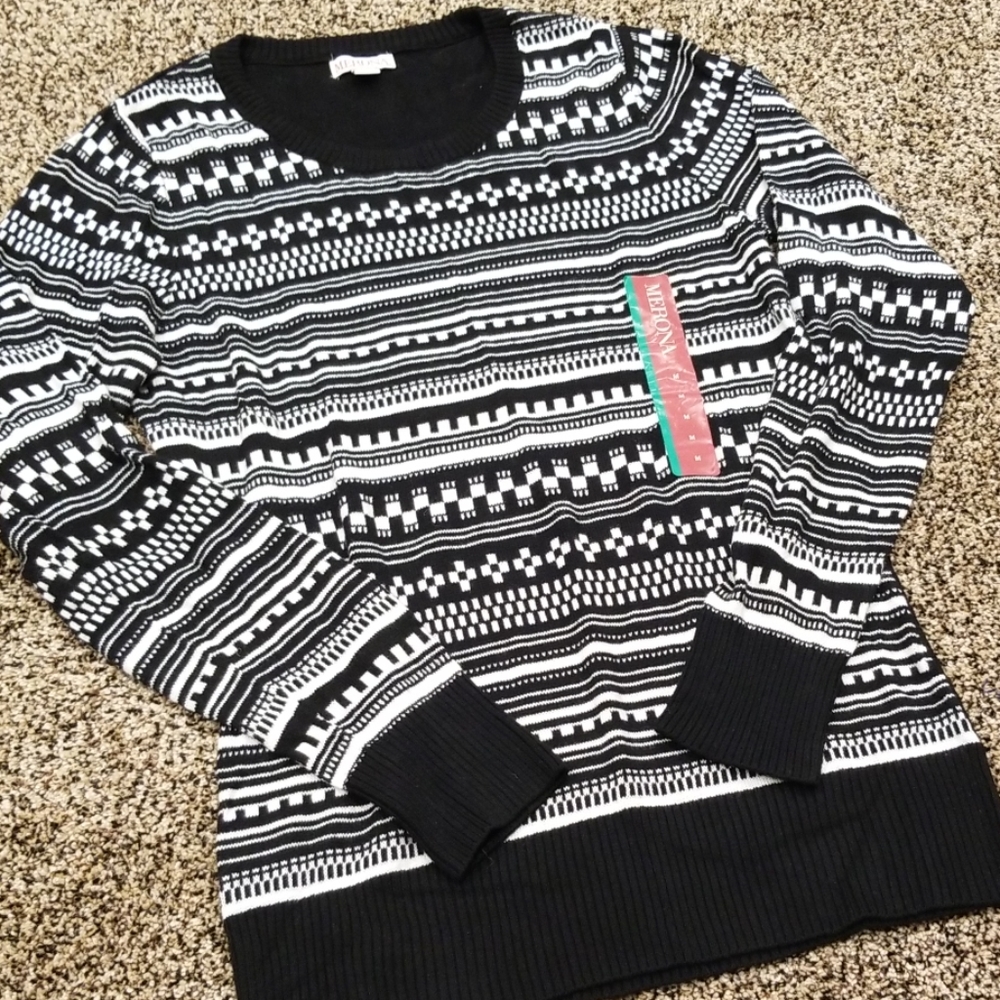 Merona Black & White Sweater